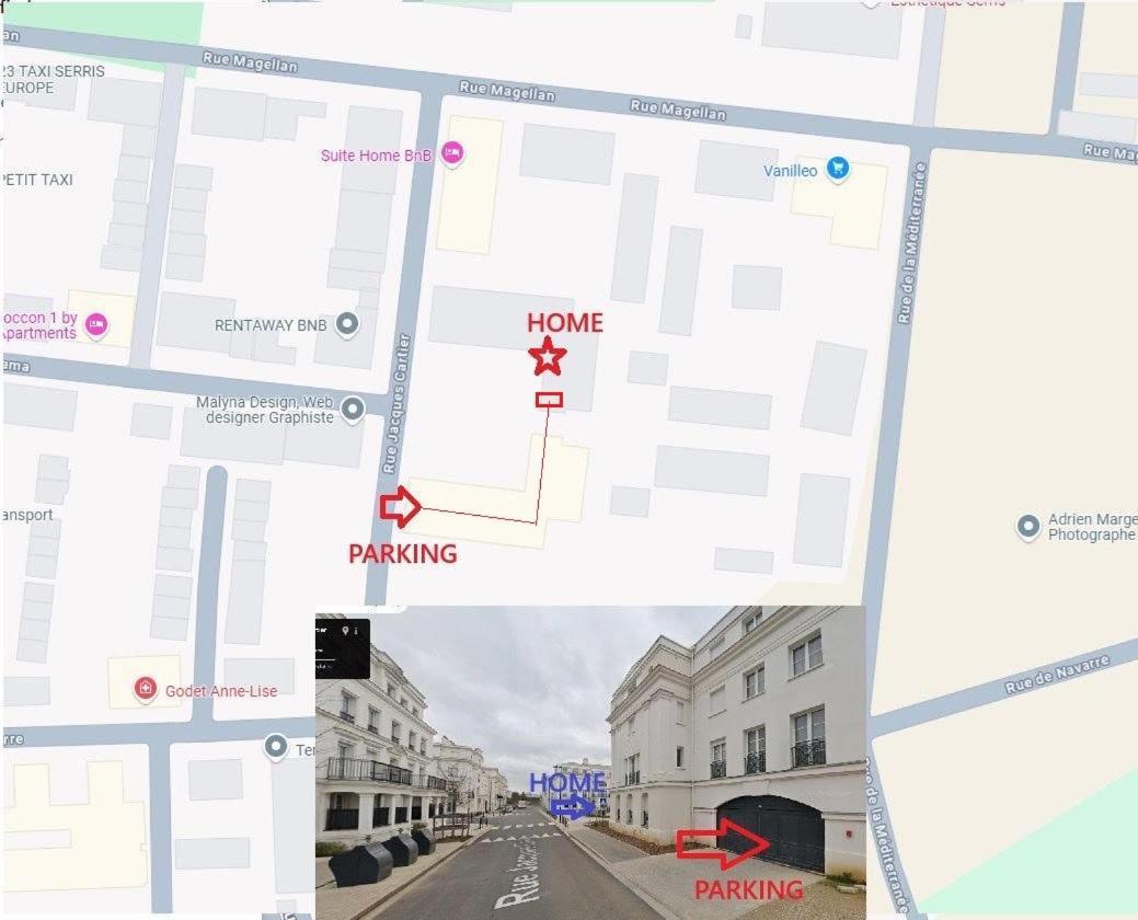 Le Cartier Appt F3, 7Mn Disneyland, Parking,Terrace Serris Ngoại thất bức ảnh